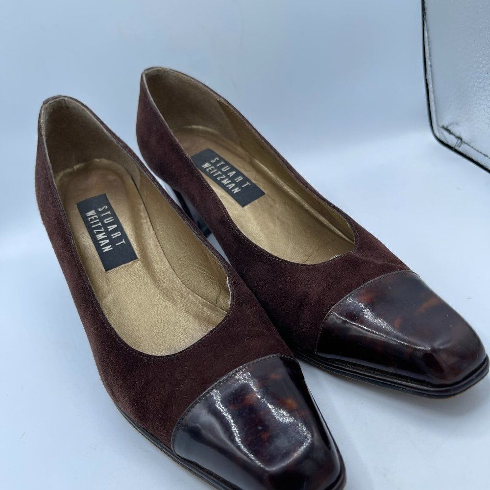 Stuart Weitzman Vintage Brown Tortoise Suede pumps 7.5